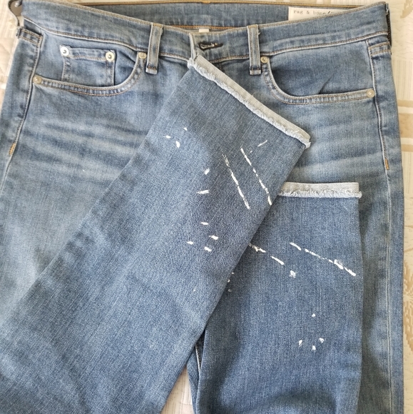 rag & bone Dre Capri Painted Mid Waist Jeans Size 29 Blue - Picture 6 of 11